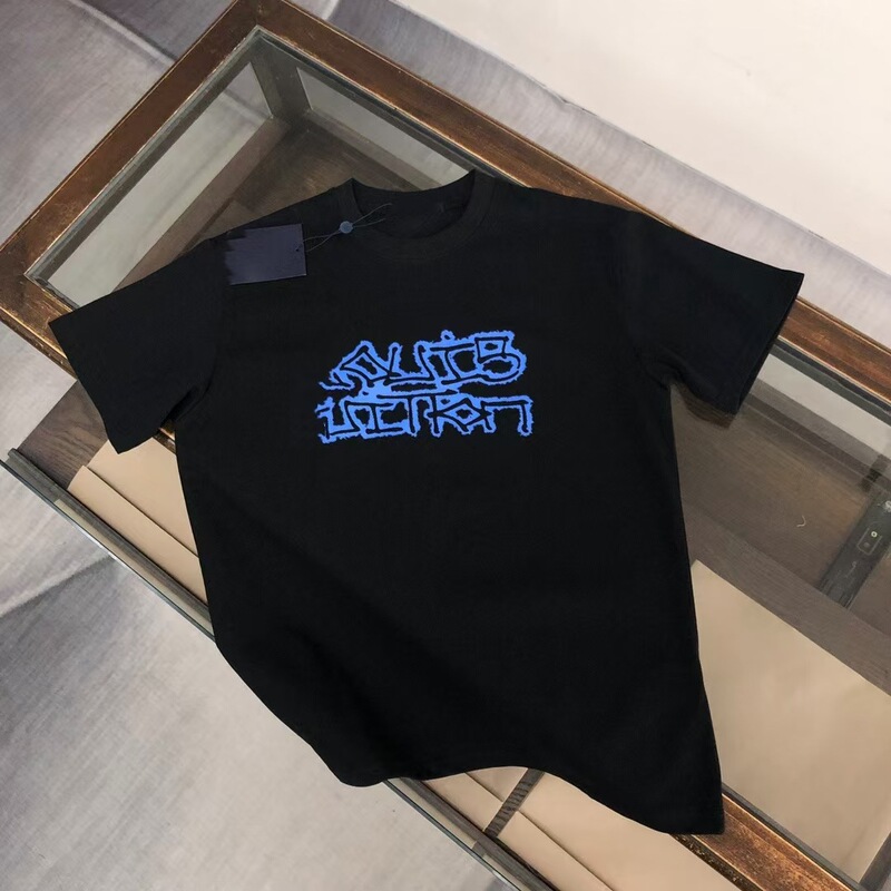 Foreign trade trendy brand hand-painted twisted letter print pure cotton short-sleeve heavy-duty versatile casual top for both men and women Foreign trade trendy brand hand-painted twisted letter print pure cotton short-sleeve heavy-duty versatile casual top for both men and women