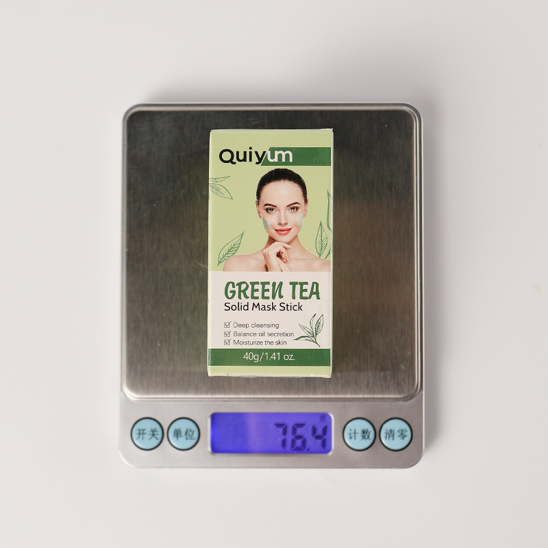 Cross-border QUIYUM Green Tea Solid Mask Stick 40g Hydrating and moisturizing smearing mud Mask manufacturer in stock wholesale undefined