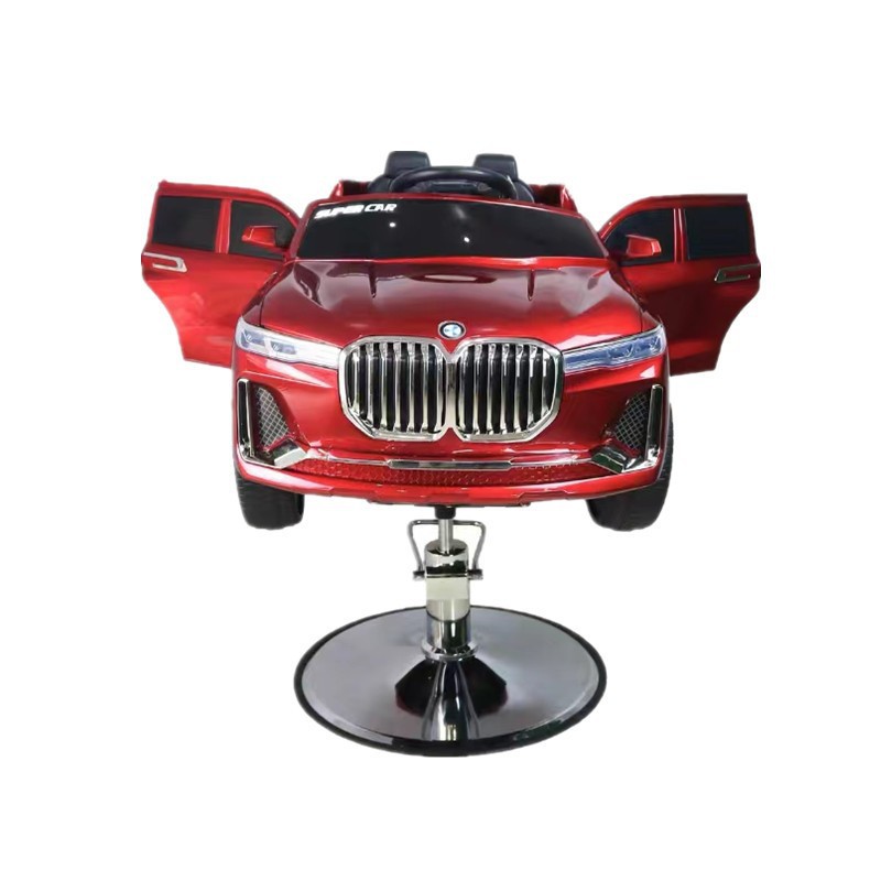 Silla de peluquería de coche para bebé, silla giratoria de elevación, coche de música de dibujos animados, silla de peluquería para niños, cojín, telesilla de peluquería