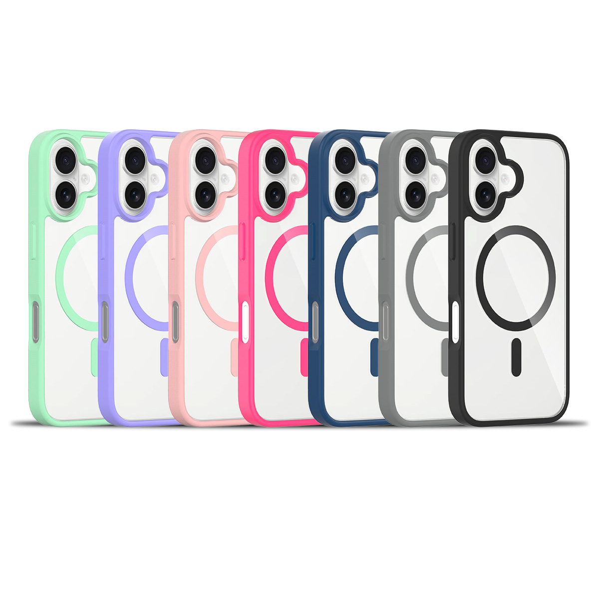 Aplicable en stock para iPhone16E 2 en 1 transparente TPU + PC escudo de plata esmaltado para teléfonos móviles de manzana de aluminio de 2.0 espesor