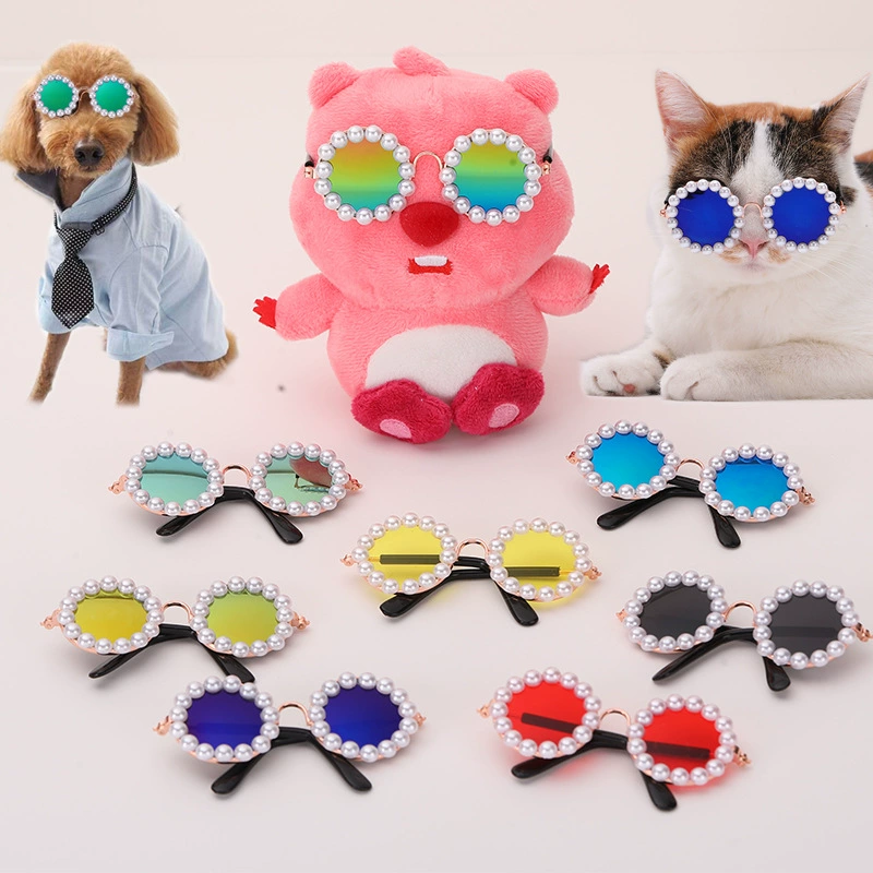 Жемчужные очки для домашних животных собаки солнцезащитные очки кошачьи очки домашние животные забавные аксессуары очки для домашних животных