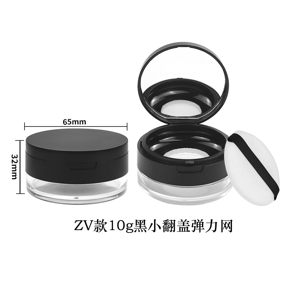 Materiales de embalaje para polvos sueltos en stock: caja dispensadora de polvo suelto ultrafina con tapa abatible y malla elástica grande, para 8g, 15g, 20g.