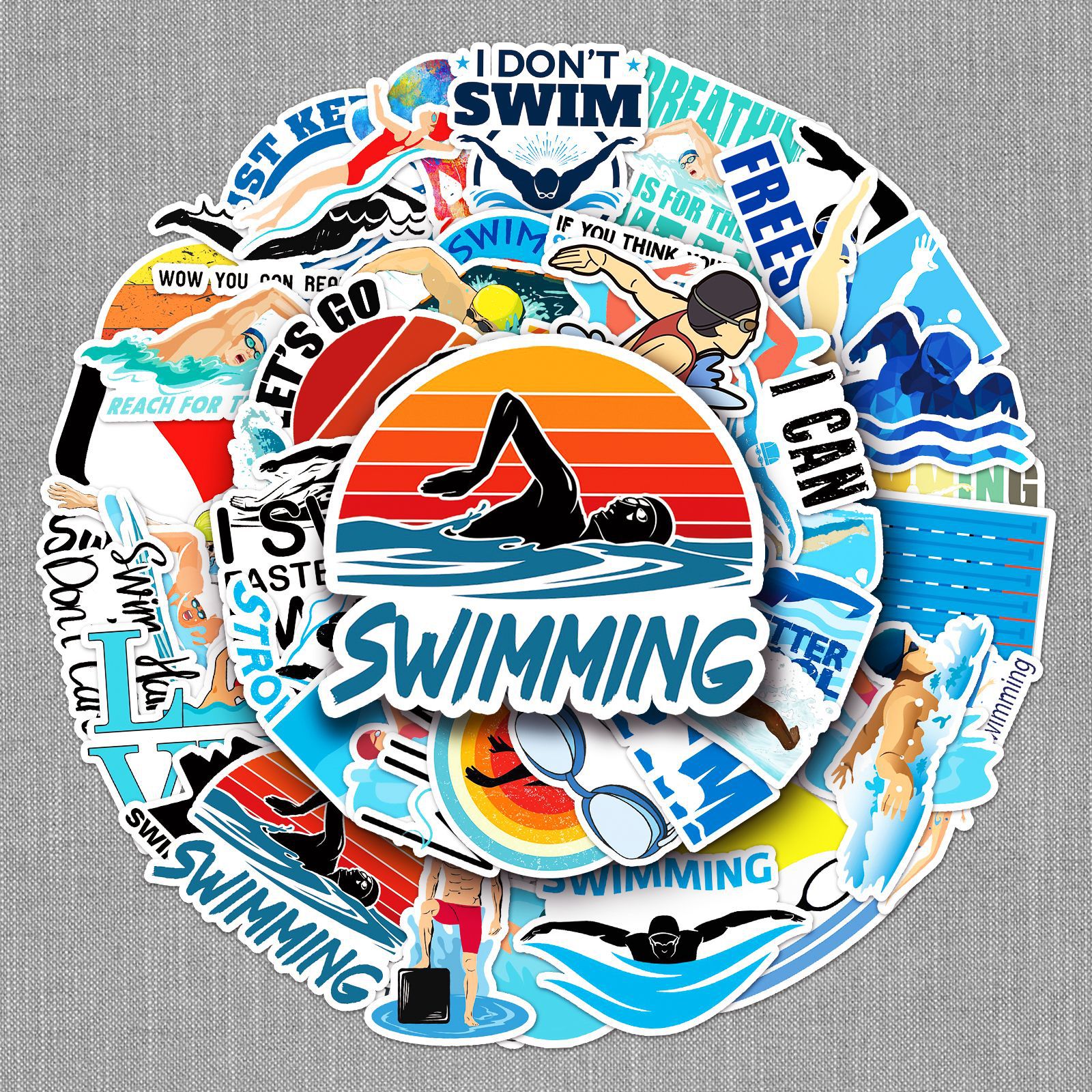 cartoon sports sticker for swimming