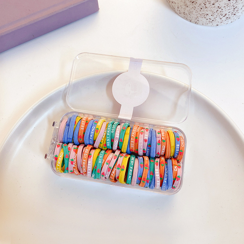 60 piezas ~ banda de goma para niñas El tamaño pequeño no duele el cabello banda de goma cuerda de pelo Internet celebridad niños bebé cuerda de pelo bebé anillo de pelo