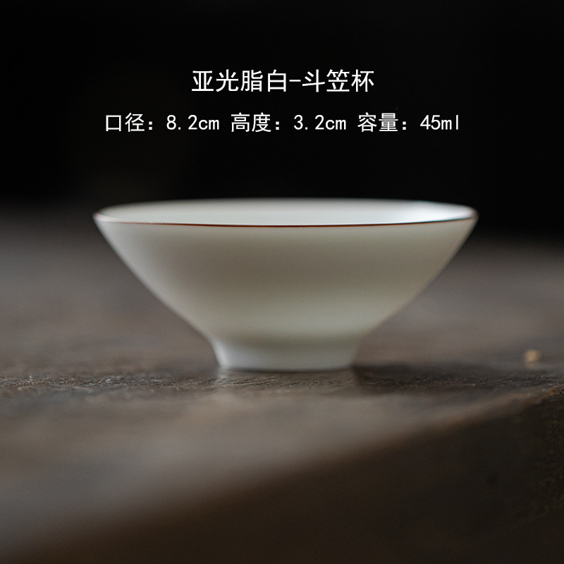 무광택 지방 흰색 컵