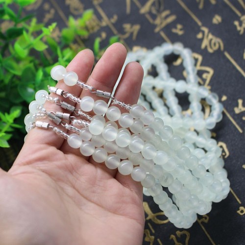 Natural jade Xiuyu beads mother necklace white Xiuyu can be used as multi-circle Buddha bead bracelet