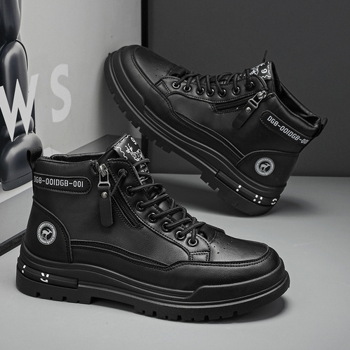 Men's Winter New Trendy Casual Ankle Boots - High-Top Shoes for Outdoor Work, Office, and Leisure with a Sense of Elegance