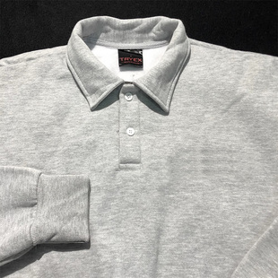 Grey Sweater American Style Men's Autumn and Winter Tie Collar Sweater Men's Grey White Thickened Men's Lapel Top Clothes
