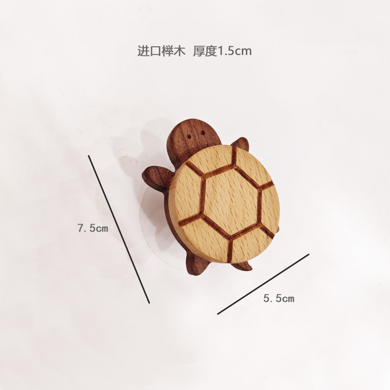 Tortuga pequeña con gancho para ropa (caparazón de haya negro)