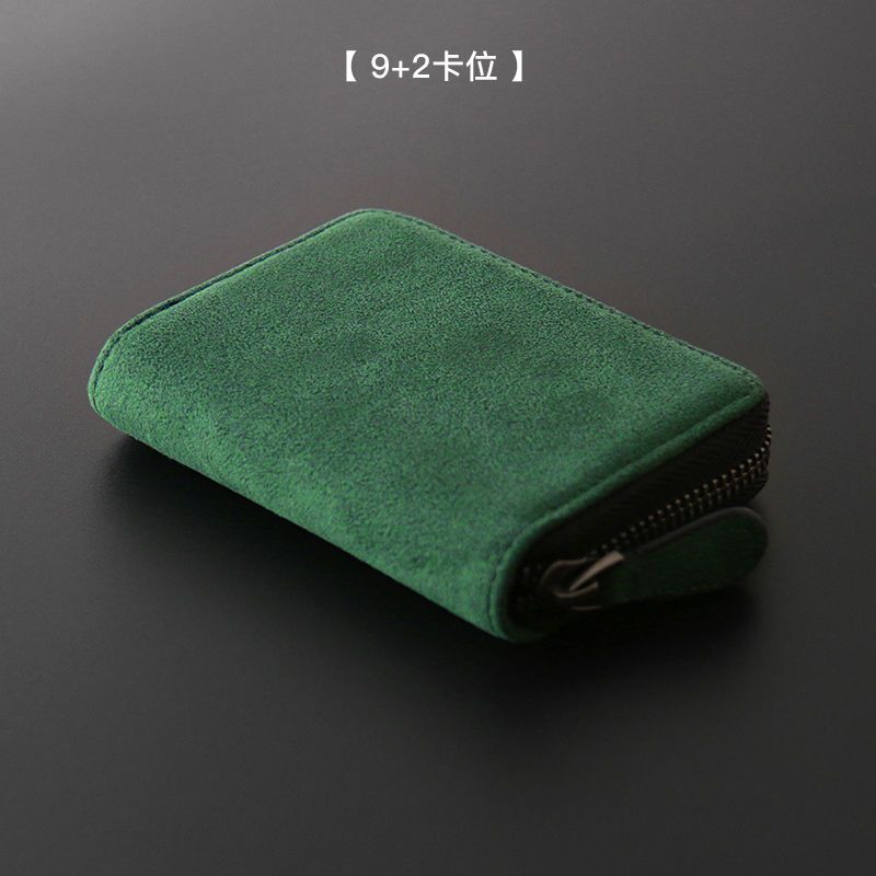 Titular de la tarjeta titular de la tarjeta de gamuza de los hombres exquisito anti-desgaussing multifuncional titular de la tarjeta pequeña bolsa de identificación titular de la tarjeta billetera hembra