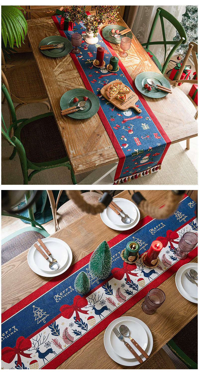 Red Christmas Table Runner Image 5