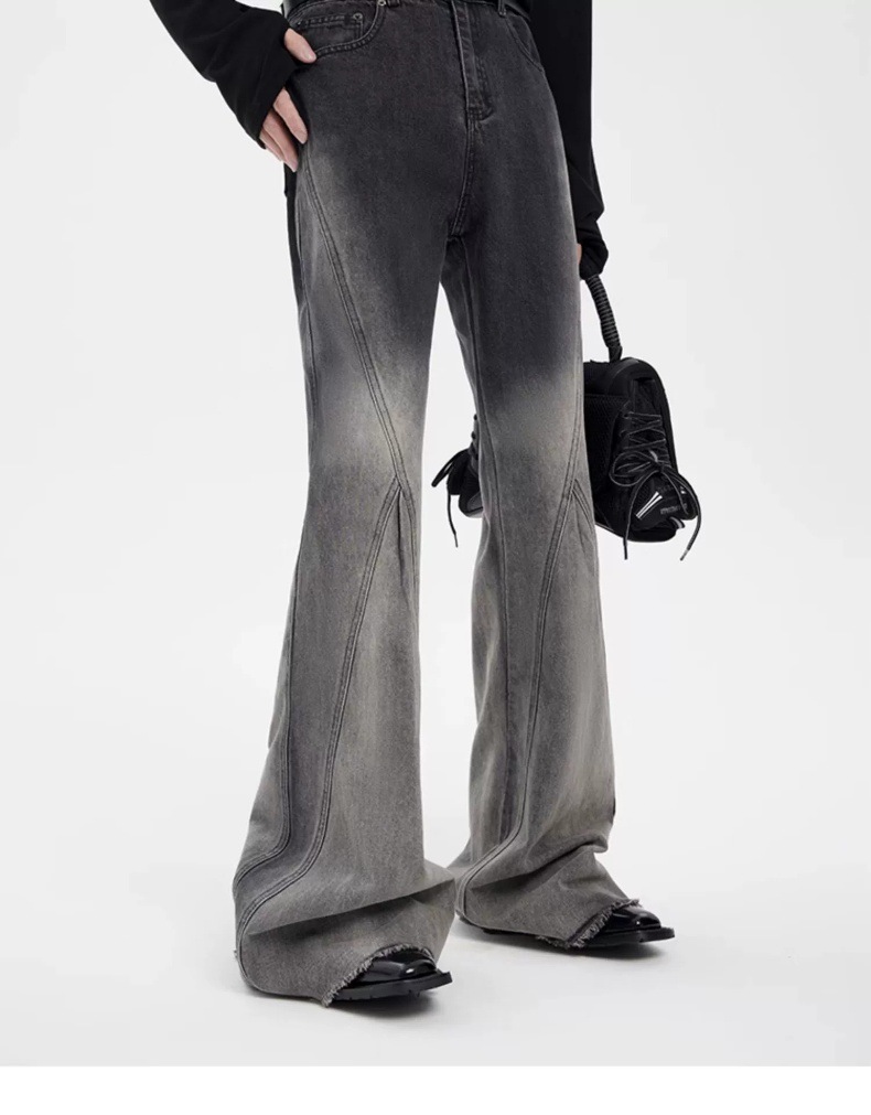 Jean homme coupe ample dégradé avec patchwork et patte éléphant_voghion.com