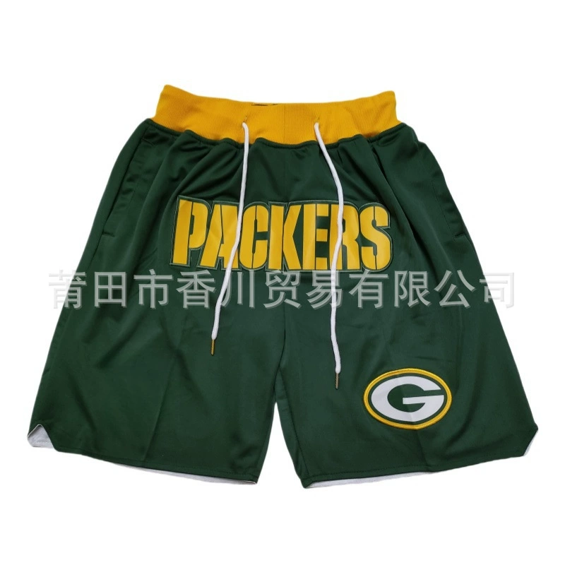 Шорты (JD) в стиле MLB/NFL, с вышитыми логотипами, лёгкие и дышащие, S–XXL