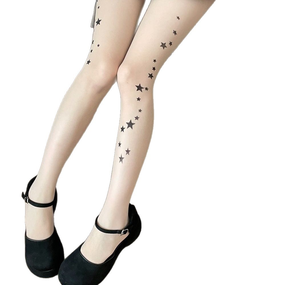 Sweet Cool Hot Girl Girl XINGX Printed Stockings Spring And Summer Thin