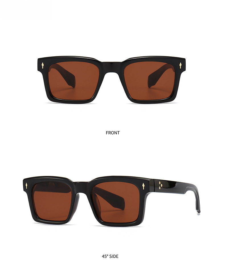 Lunettes de soleil œil de chat angulaires transfrontalières spéciales, jambes de miroir rétro modernes, lunettes de soleil décoratives guépard sautant 6025_voghion.com