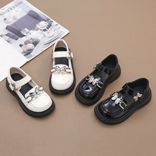 女童厚底玛丽珍小皮鞋2025秋季新款金属蝴蝶公主鞋中学生演出单鞋
