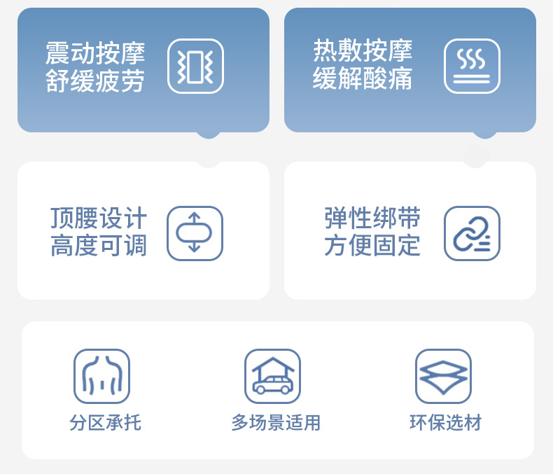 Car headrest lumbar support full body neck pillow lumbar cushion driving seat backrest car back driving waist heating lumbar support
