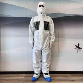 开窗透明可视防护服SMS材料核电 防护服工作服防尘服3L码隔离衣服