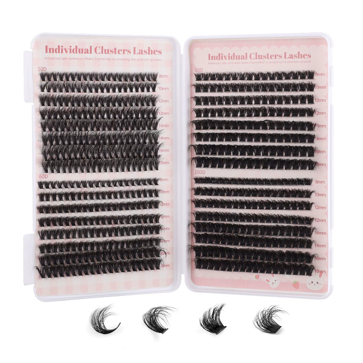 Mixed Cluster Eyelash Kit, Multi-Size False Lashes with Tweezers & Glue Options