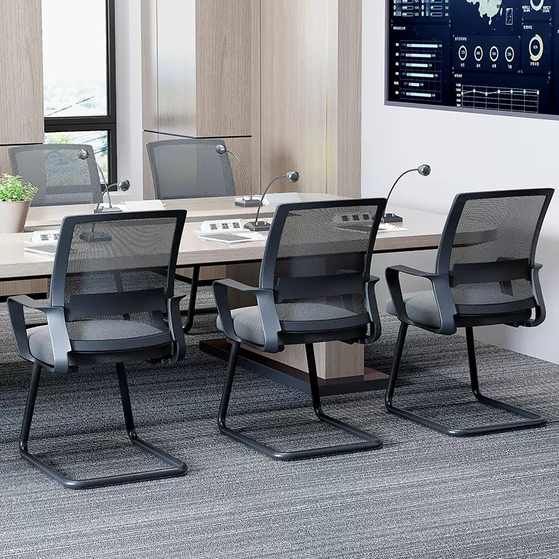 厂家批发办公职员会议椅工字椅现代简约靠背网布弓形电脑椅麻将椅