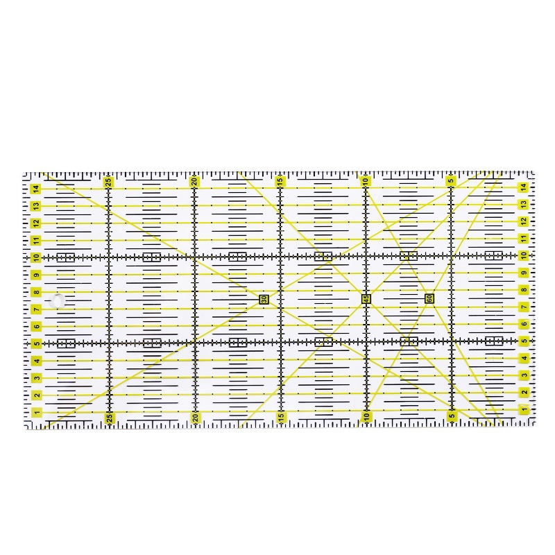 Regla de remiendo regla de corte 30cm * 15cm de espesor 3mm herramienta de patchwork de dos colores regla rectangular grande herramienta de bricolaje