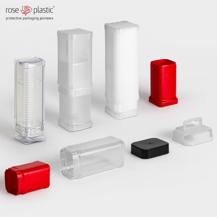 德国玫瑰厂家直供卡扣式四方盒伸缩盒管连接器传感器塑料包装盒BK