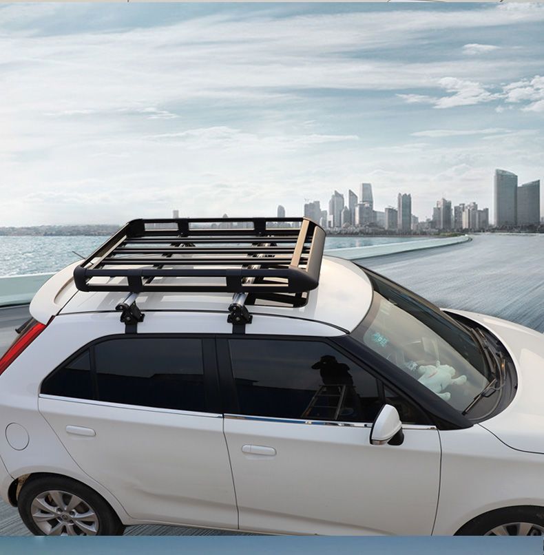 Car roof luggage rack crossbar non-perforated luggage frame roof load light top shelf aluminum alloy travel rack basket