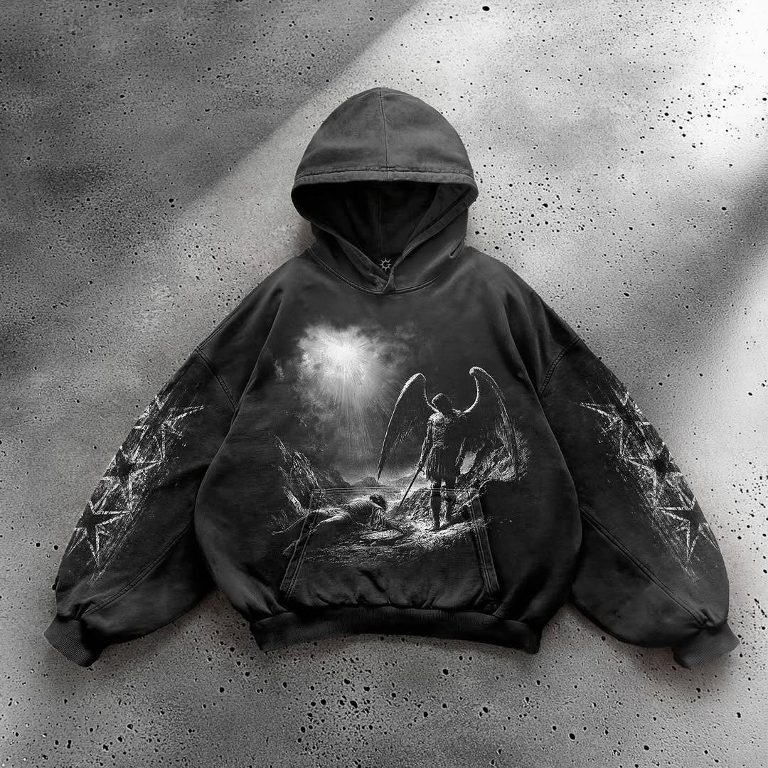 Men's Clothing Printed Sweatshirt Long Sleeved Pullover Hoodie Retro Jacket Street Fashion European And American Wholesale_viptrois.com