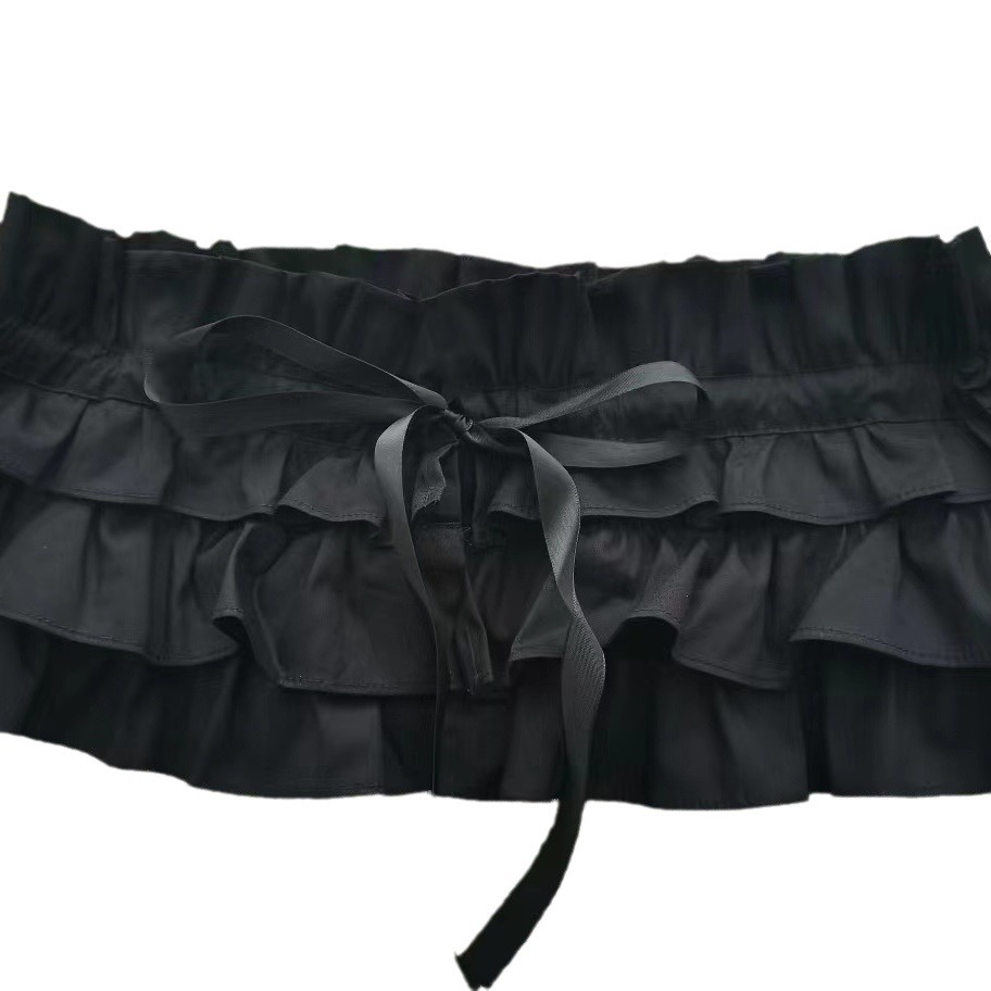 Cuello ajustable con volantes plisados de algodón puro para mujer, cuello alto francés, cuello desmontable multifuncional plisado, longitud total 75CM, cuello vuelto.