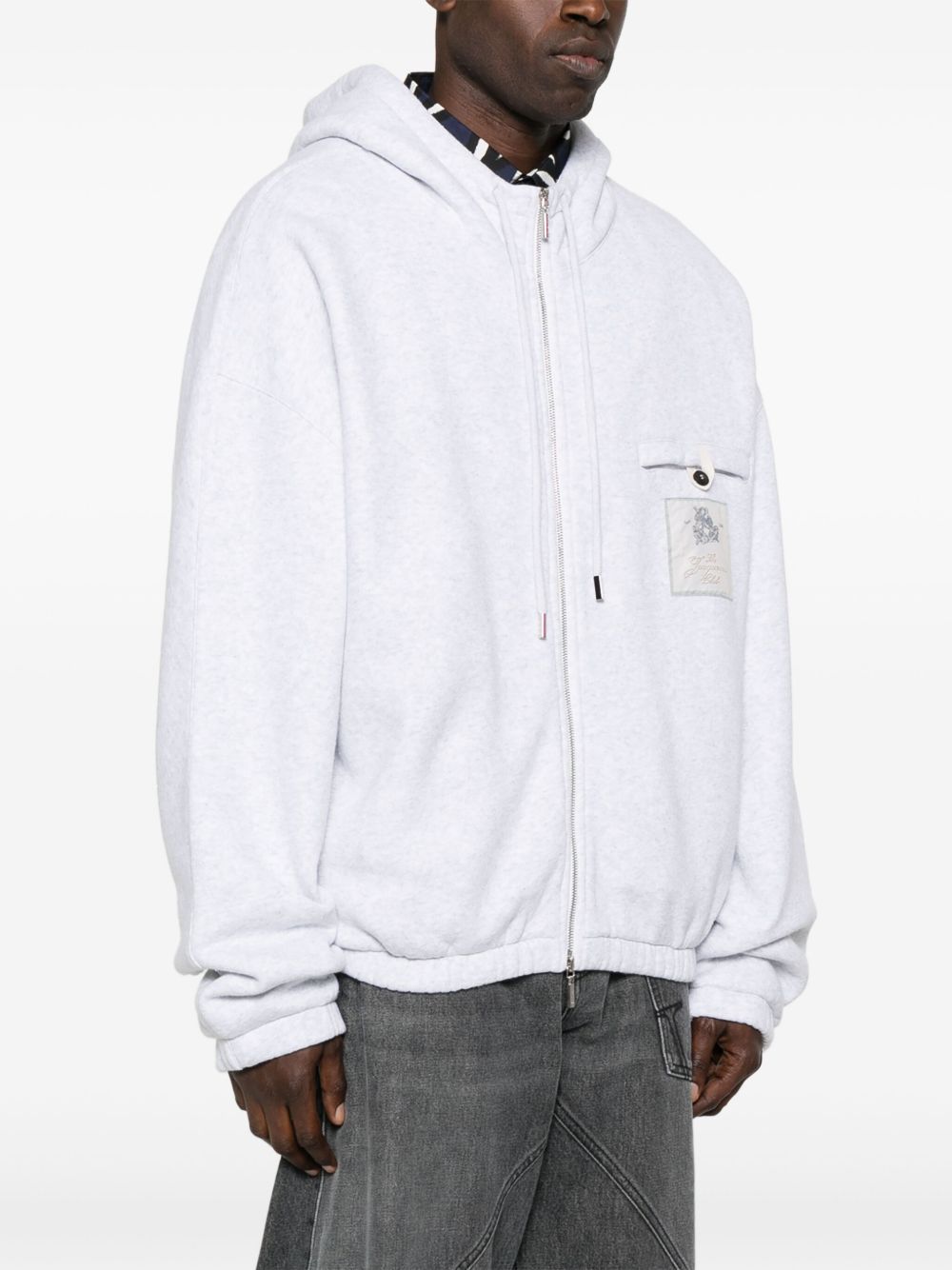 Jacquemus Long Sleeve Hoodie Zip Drawstring Loose Unisex Sweatshirt