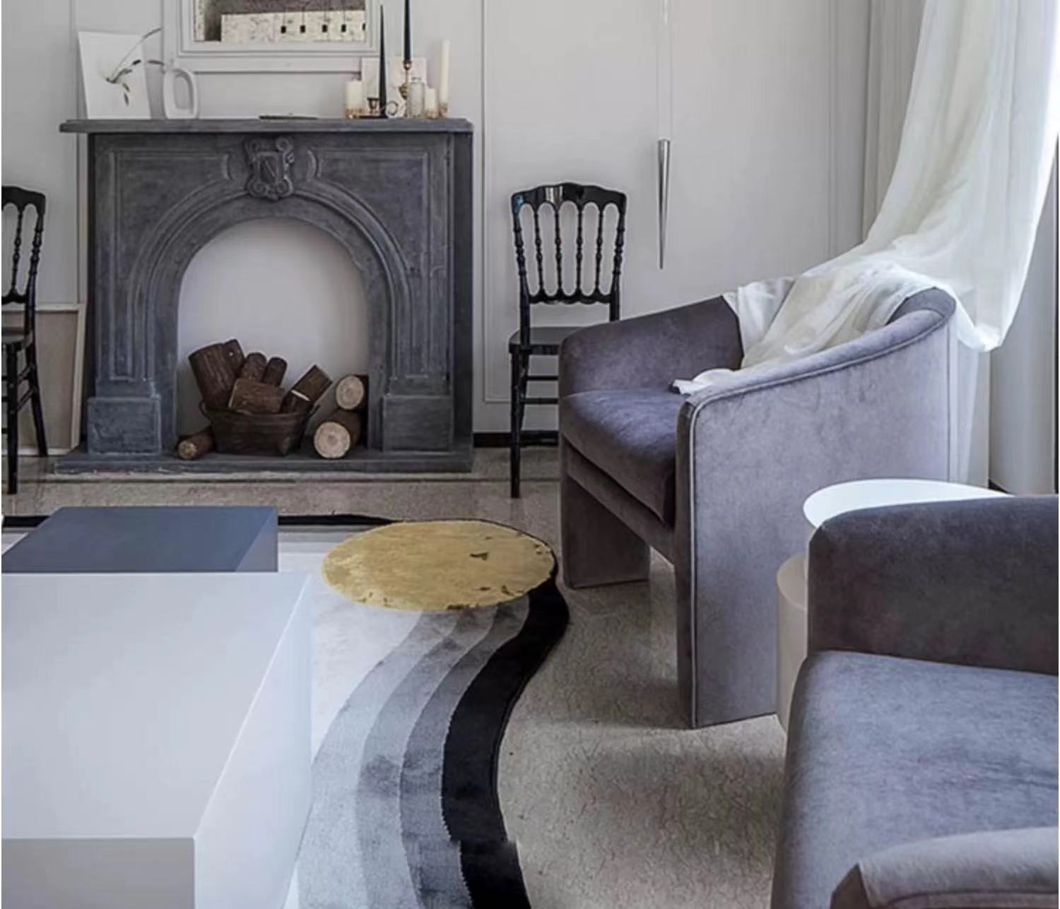 다크 그레이 벨벳 원단