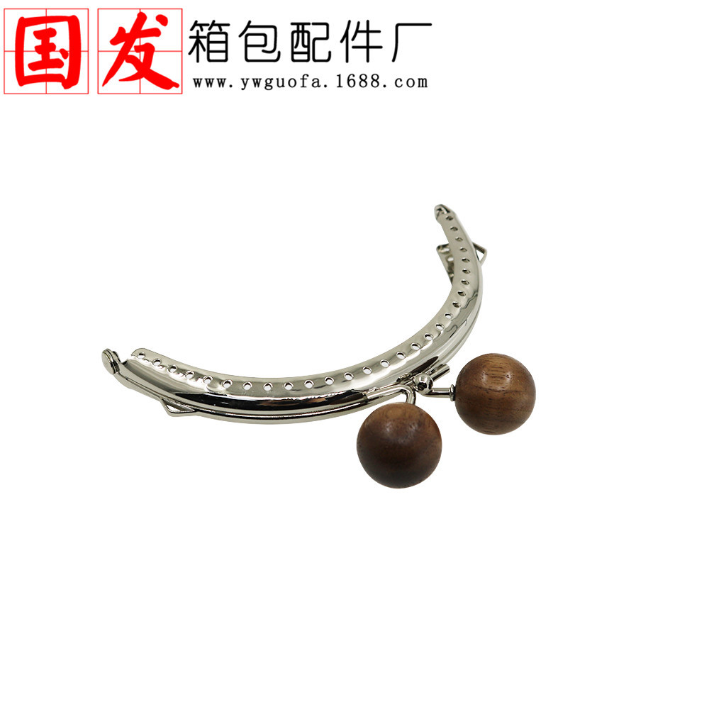 10.5CM orejas semicirculares de madera brillante oro al por mayor 20MM cabeza de perlas de madera 4 colores opcionales [plata]