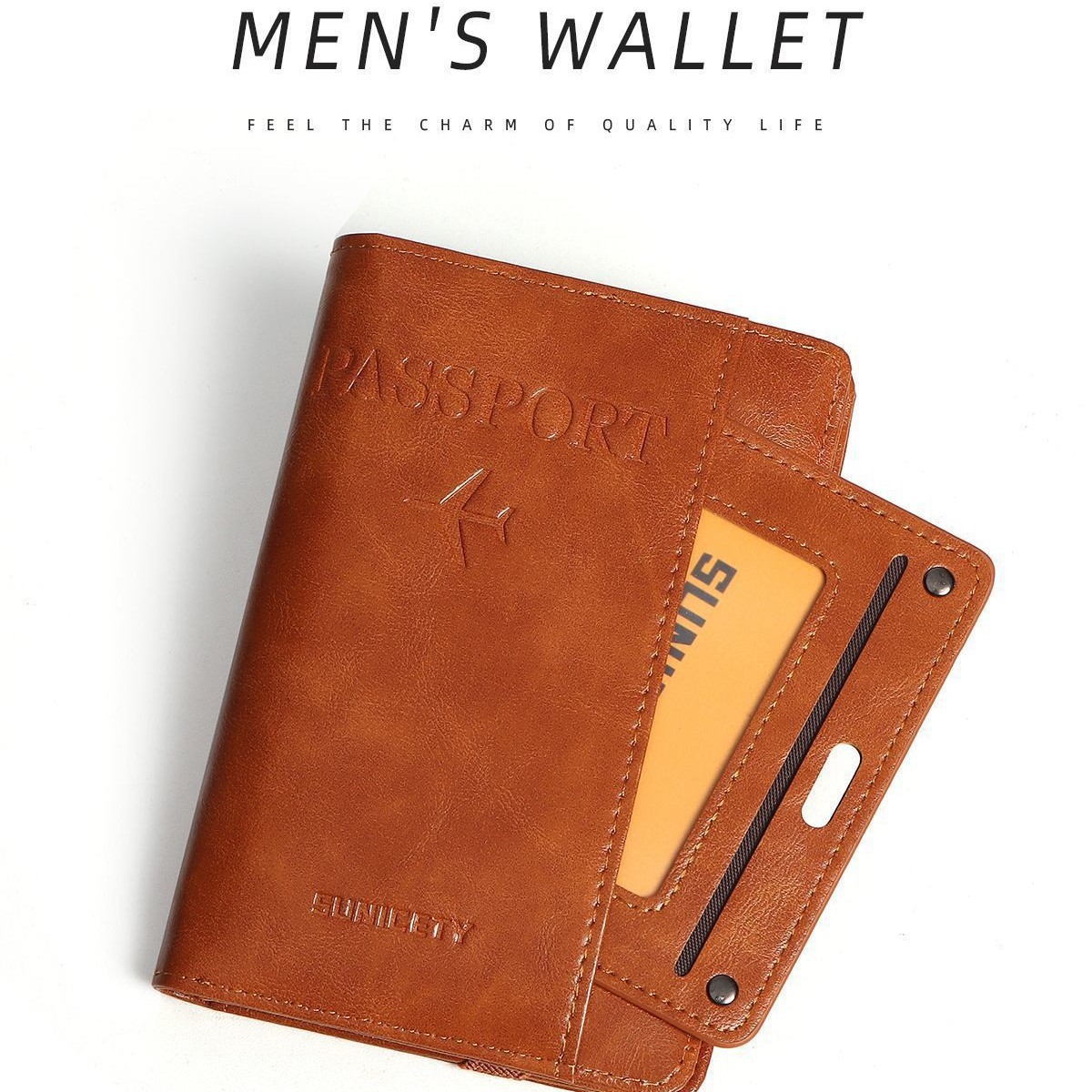 Passport Wallet Combination Bifold Large Capacity Multi-Card Holder Ticket Passport Coin Card Storage Portable Travel