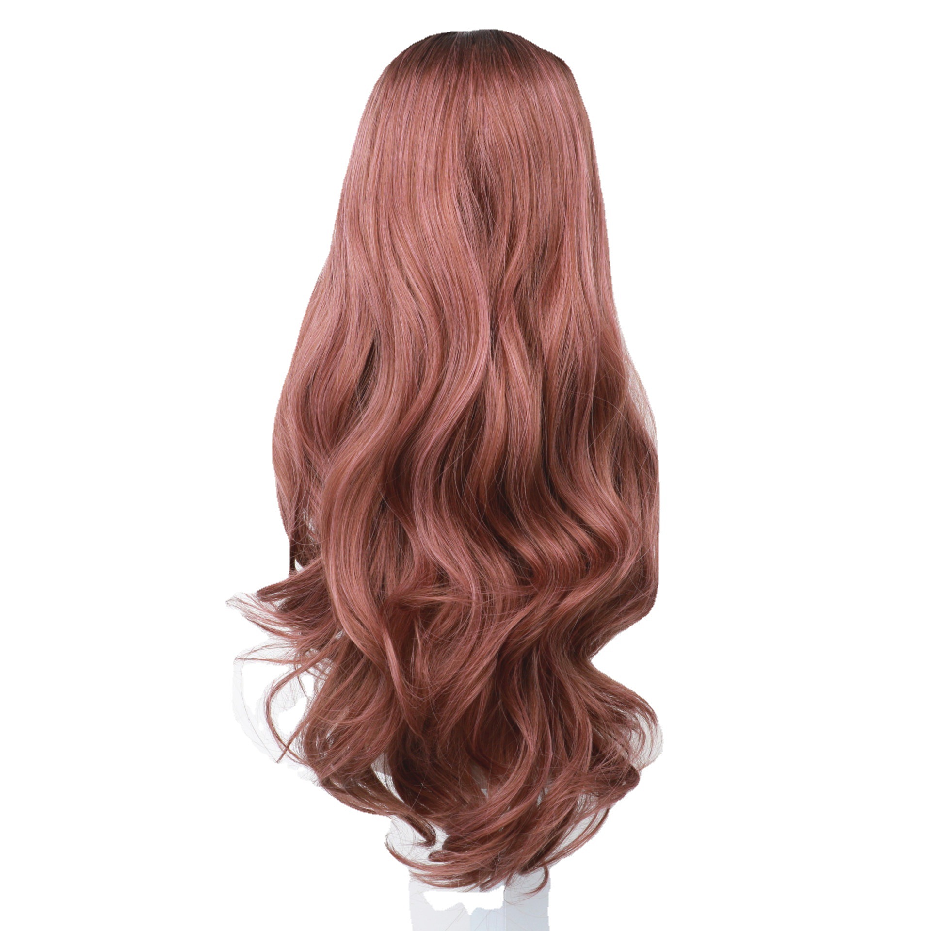 Synthetische pruik 2023 populaire nieuwe internet beroemdheid pruik dames lucht pony grote golven lang gekruld haar_voghion.com