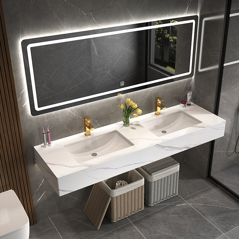 modern Light extravagance one Double Desk Bathroom cabinet combination TOILET The big house intelligence Double basin Wash station
