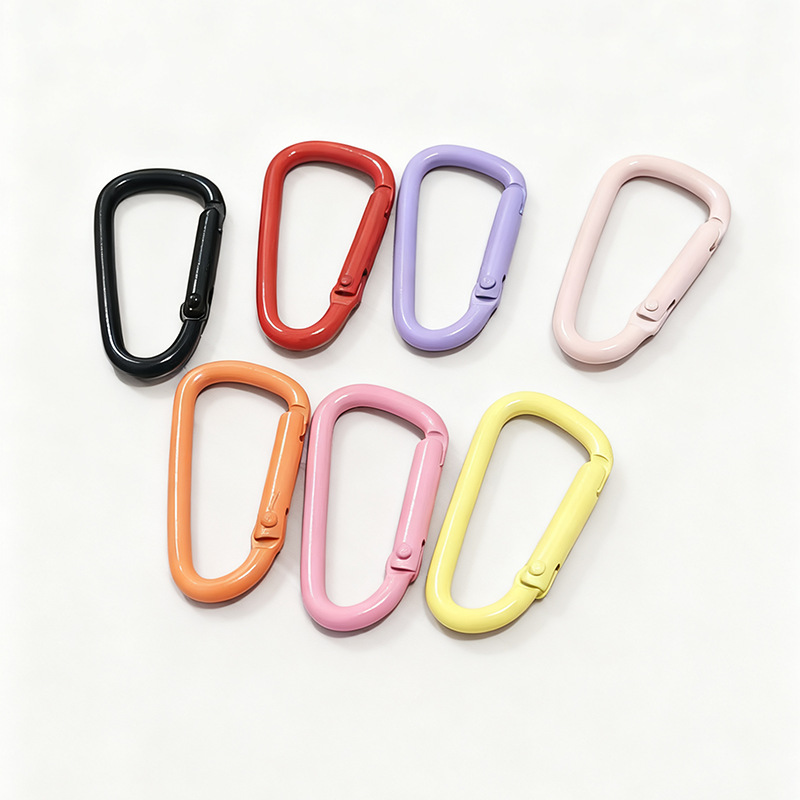 Colorful Spray-Painted Aluminum Alloy D-Shaped Carabiner Keychain Accessories Doll Hanging Buckle Small Jewelry Buckle No. 5 Carabiner