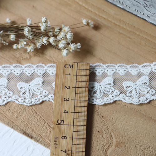 Palace style Japanese single white lace baby clothes accessories exquisite cotton thread mesh embroidery lace belt handmade materials