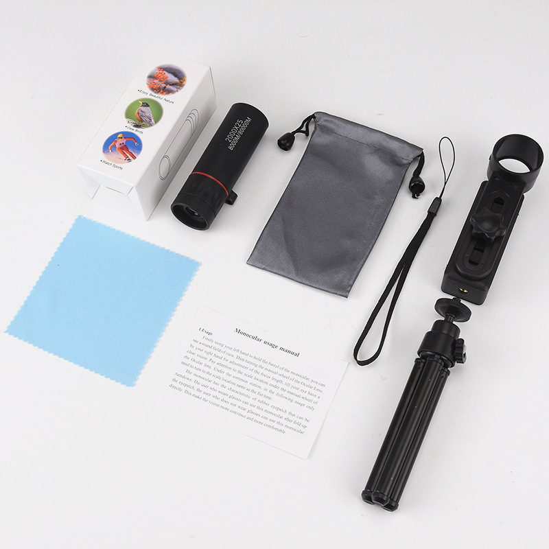 표준 구성 + 범용 클램프 + 텔레스코픽 삼각대