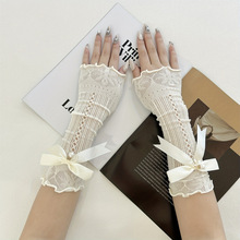 Y 29341 Lace Bow Arm Sleeve Gloves �������ο����׿羳��
