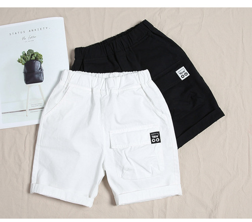 Children's Summer Shorts for Boys, Outwear Pants, Korean Style, for Middle and Big Kids, Loose and Thin, Summer Sports Five-Finger Casual Pants