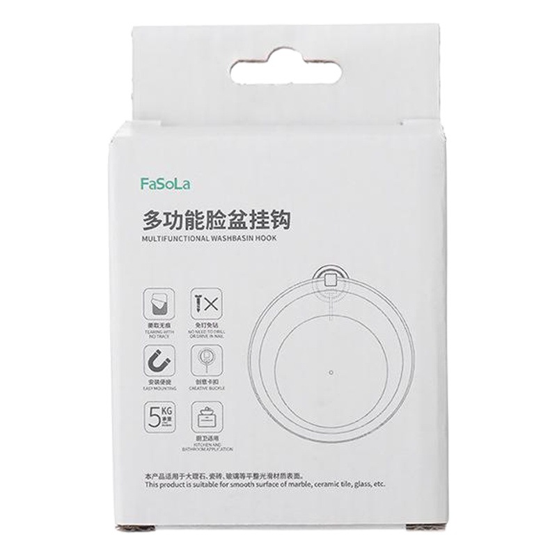 FaSoLa colgante lavabo gancho bañera ponche-libre baño Baño lavabo rack pared colgante Cuenca del estante de almacenamiento