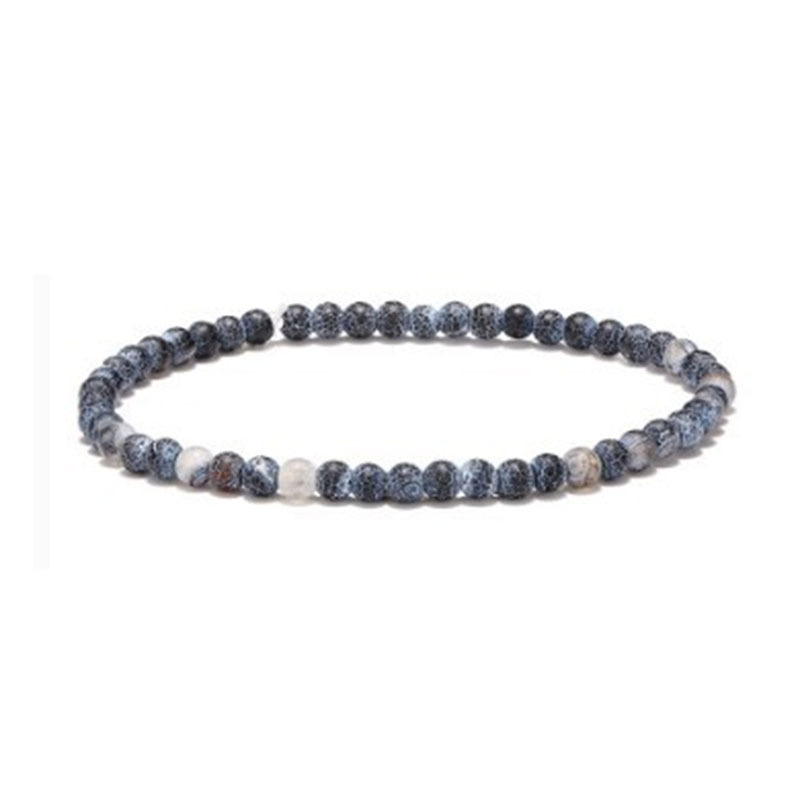 New Cross-Border Accessories 4mm Weathered Agate Hand Tiger Eye Stone Volcanic Stone Beaded Bracelet with Fresh Stylish
