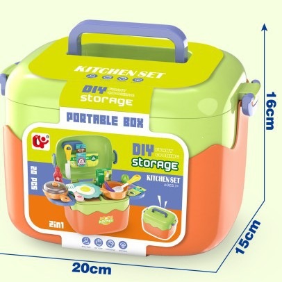 Niños transfronterizos hogares de almacenamiento caja de mano set médico de belleza postres de comida rápida cocina set fabricante de juguetes image 2