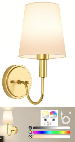 Luz de pared sin cableado transfronteriza americana dormitorio cabecera de cama luz de atmósfera decoración de sala de estar cubierta de lienzo recargable lámpara de pared atenuable