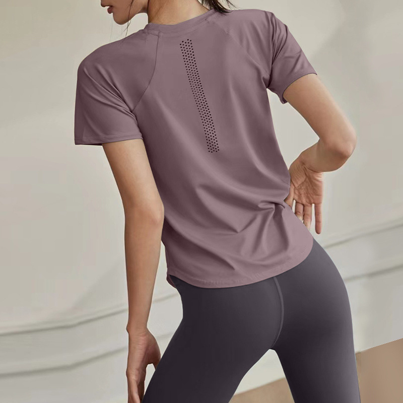 スポーツ速乾性 Tシャツ女性の大きいサイズルーズメッシュカジュアルフィットネス半袖ランニングヨガトップ女性の夏の供給|undefined