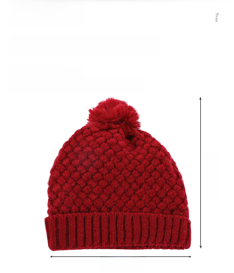 Unisex Schal Mode Winter Samt Strickmütze Set Pelz Ball Kappe Warm Einfarbig Hals Set_voghion.com