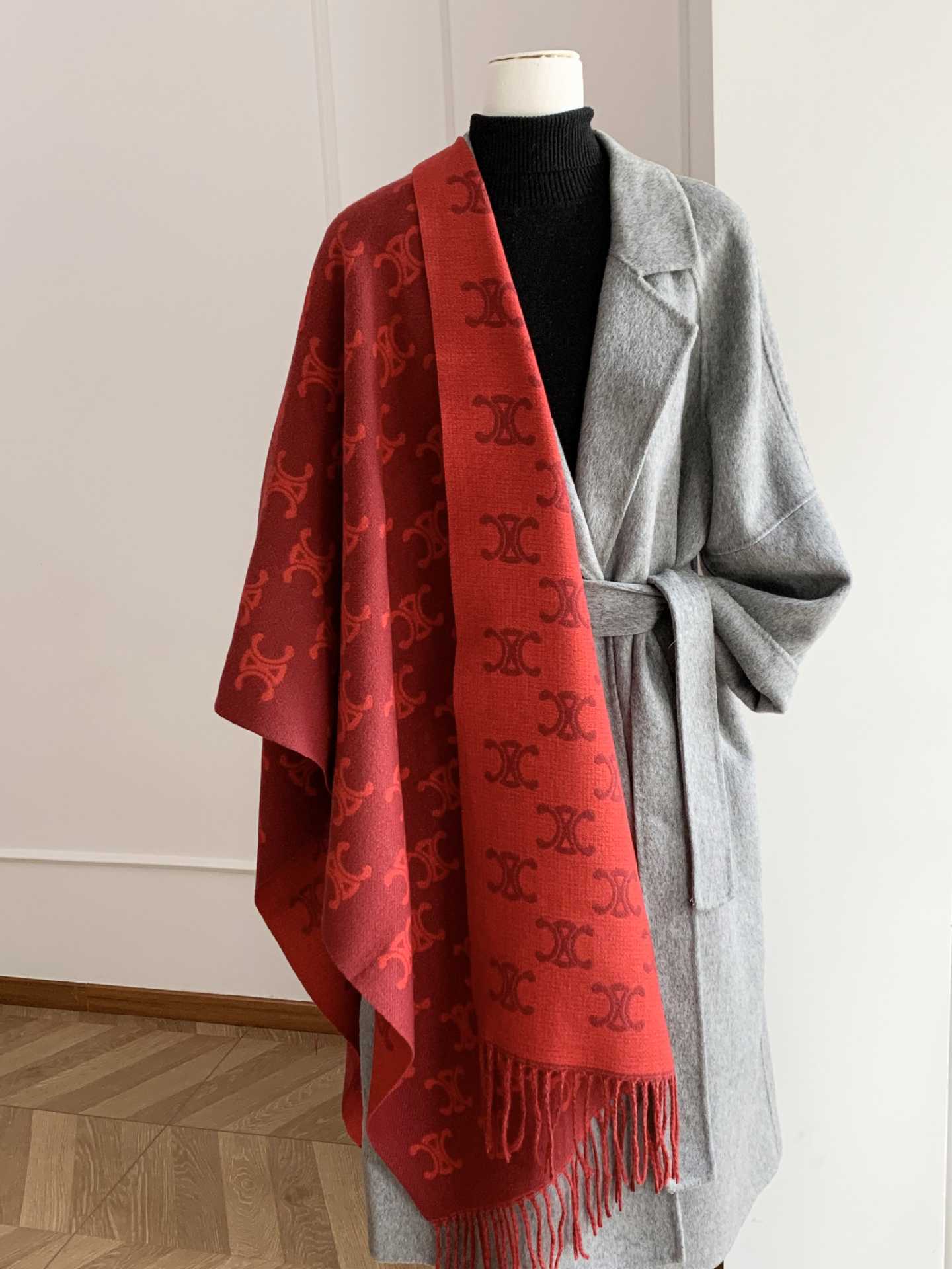 Nuevo arco de triunfo doble cara imitación bufandas de cachemira de bordas moda para hombres y mujeres engrosado amplio pañuelo europeo