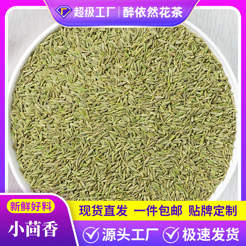 厂家批发定制甘肃小茴香籽500g茴香粉增香大料卤味香料烧烤调料包