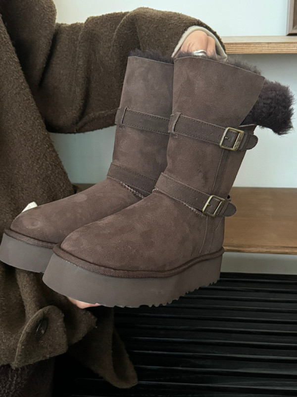 厚底皮毛一体长筒雪地靴子女冬季加厚保暖新款雪地棉靴|undefined