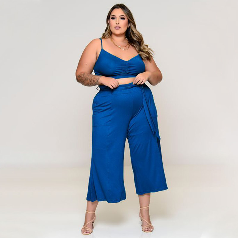 plus size solid color vest trousers long sleeve jacket three-piece lounge set NSLNW137047